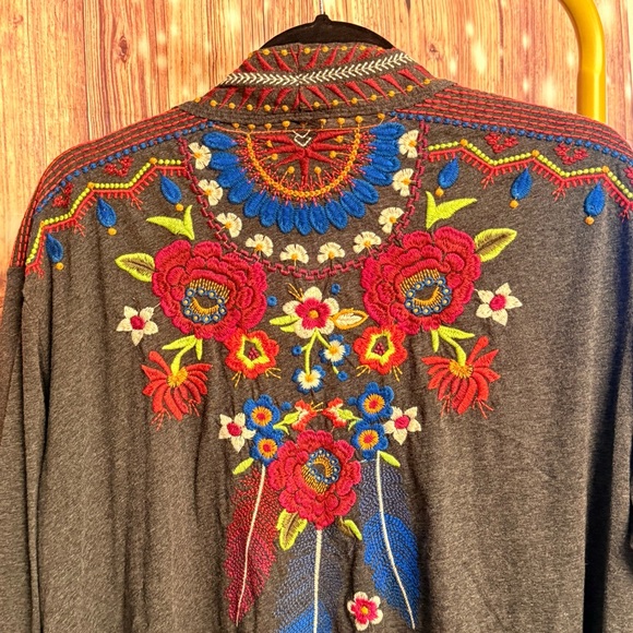 Johnny Was Multicolor Embroidered Cardigan - Picture 9 of 15